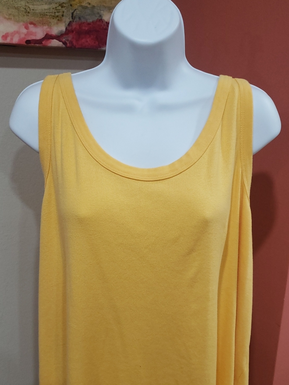 Avenue Must Have Tank Top Ribbed in Mustard Yellow, Size 30-32